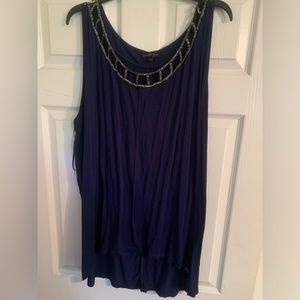 Navy high low tank with embellishment size 26/28